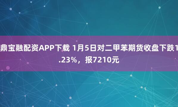 鼎宝融配资APP下载 1月5日对二甲苯期货收盘下跌1.23%，报7210元